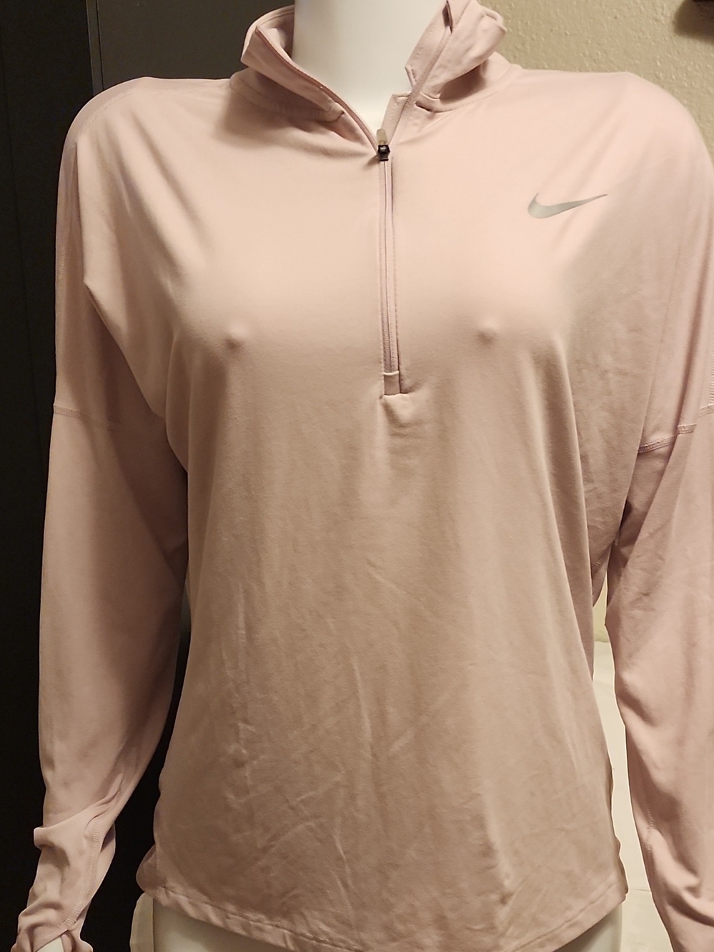 Nike Light Pink Half-Zip Hoodie Top